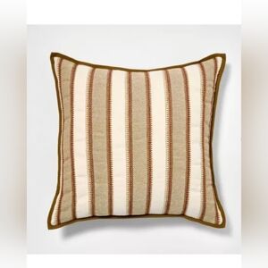 Burgundy olive and cream vertical stripe pillow - 20x20 - Threshold designed wit